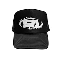 a trucker hat with the word sa on it
